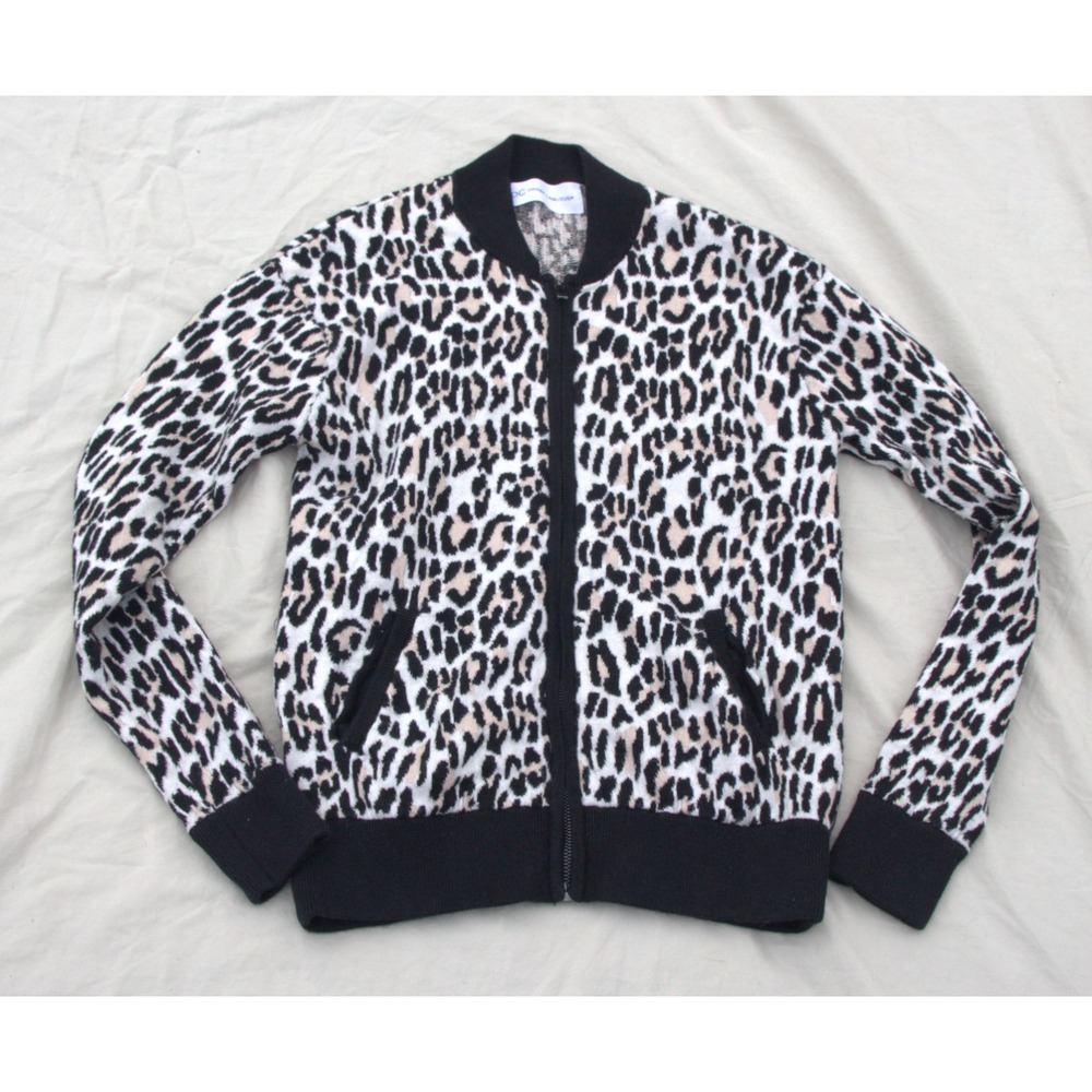 10 Crosby Derek Lam Womens Full Zip Cashmere Blend Leopard Print Cardigan Size S